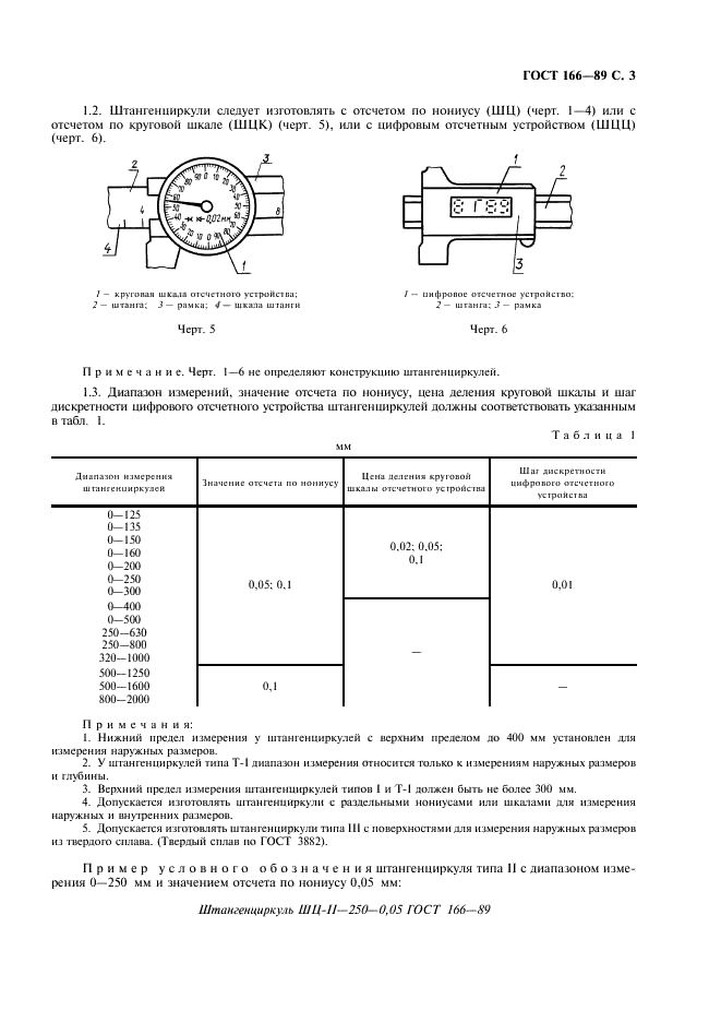 ГОСТ 166-89 Штангенциркули. Технические условия (фото 4 из 11)