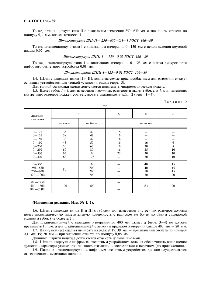 ГОСТ 166-89 Штангенциркули. Технические условия (фото 5 из 11)