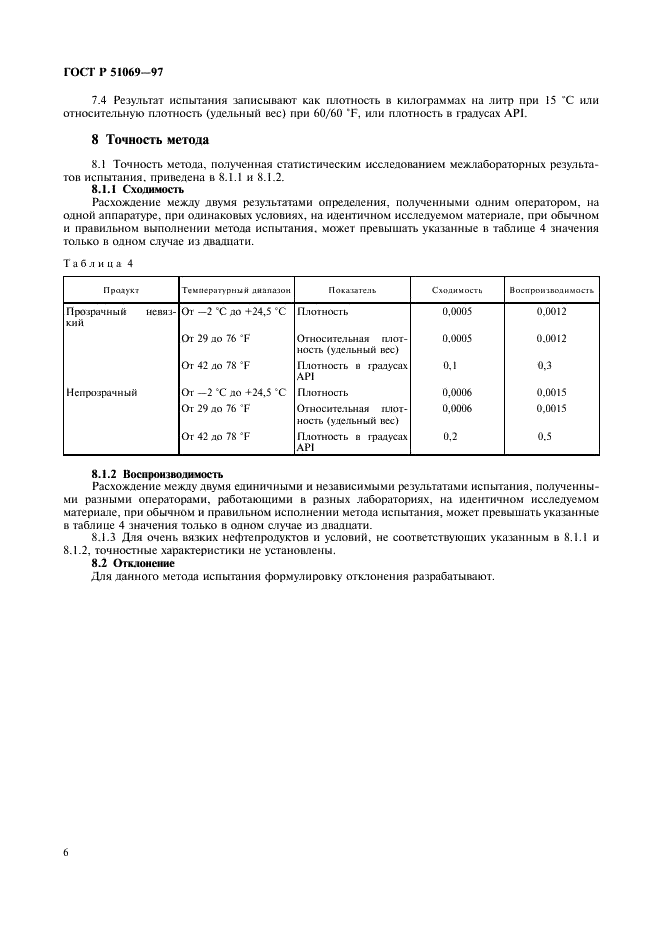 ГОСТ Р 51069-97 Нефть и нефтепродукты. Метод определения плотности, относительной плотности и плотности в градусах API ареометром (фото 10 из 12)