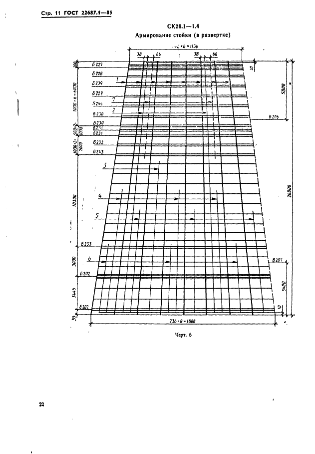 ГОСТ 22687.1-85 Стойки конические железобетонные центрифугированные для опор высоковольтных линий электропередачи. Конструкция и размеры (фото 11 из 74)