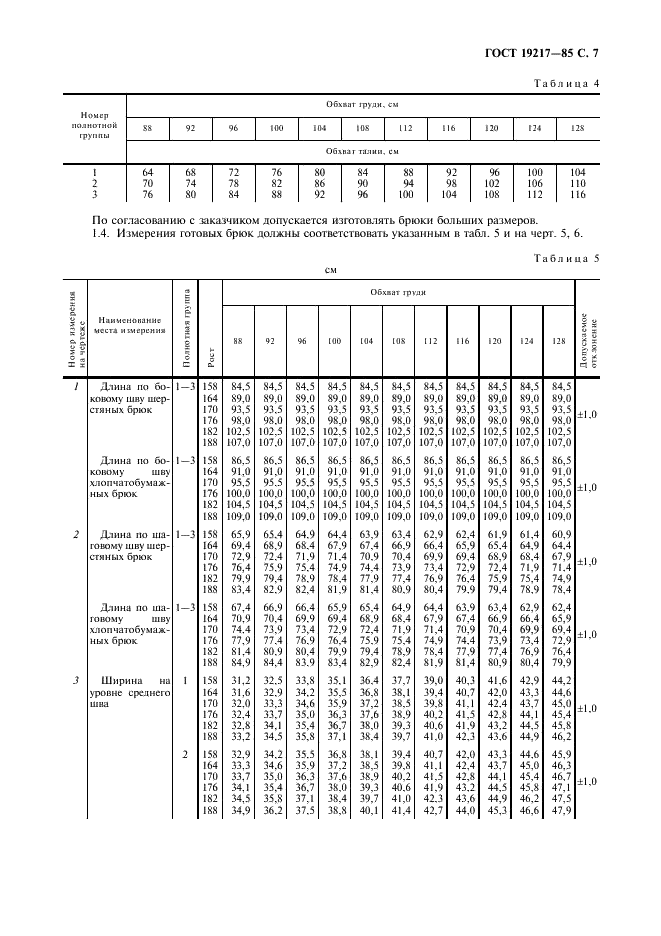 ГОСТ 19217-85 Одежда форменная. Брюки шерстяные и хлопчатобумажные в сапоги. Технические условия (фото 8 из 27)