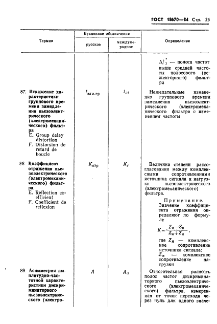 ГОСТ 18670-84 Фильтры пьезоэлектрические и электромеханические. Термины и определения (фото 27 из 48)