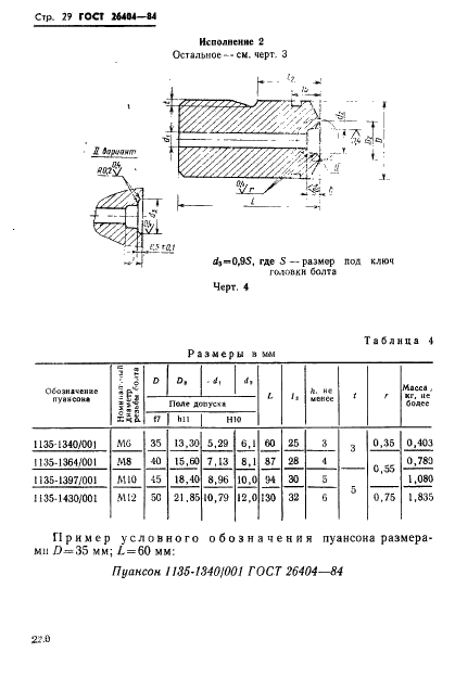 ГОСТ 26404-84 Инструмент для холодновысадочных автоматов. Пуансоны обрезные. Конструкция и размеры (фото 29 из 42)