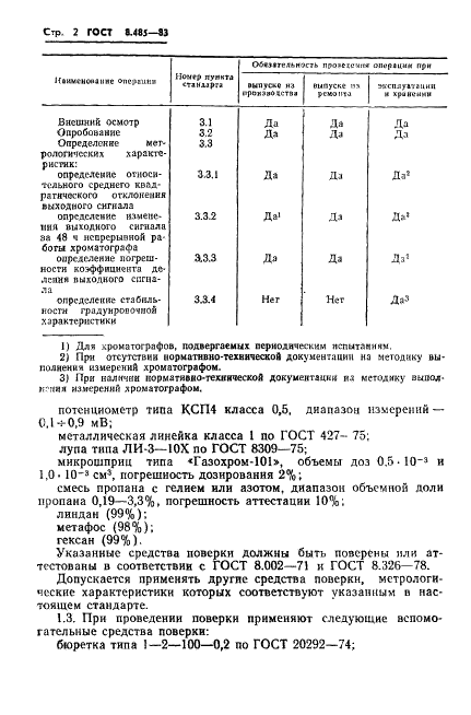 ГОСТ 8.485-83 Государственная система обеспечения единства измерений. Хроматографы аналитические газовые лабораторные. Методы и средства поверки (фото 4 из 16)