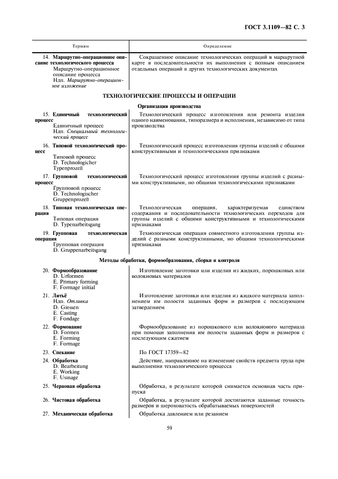 ГОСТ 3.1109-82 Единая система технологической документации. Термины и определения основных понятий (фото 3 из 14)
