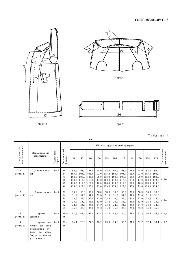 ГОСТ 28368-89 Пальто форменное летнее для военнослужащих. Технические условия (фото 4 из 23)