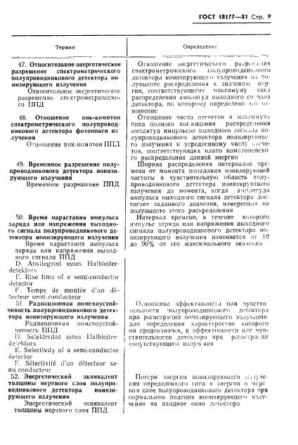 ГОСТ 18177-81 Детекторы ионизирующих излучений полупроводниковые. Термины и определения (фото 11 из 22)
