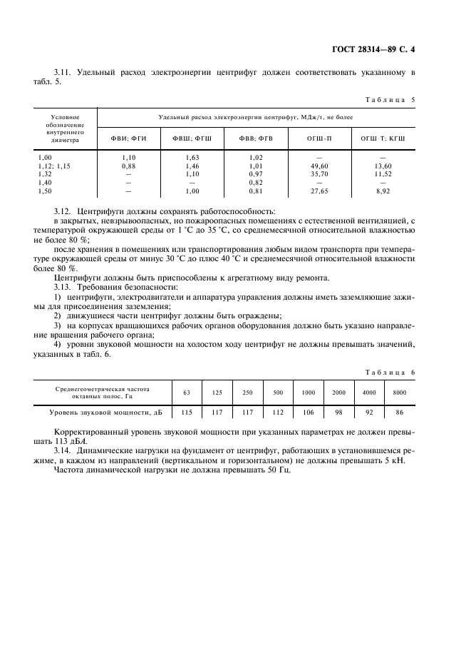 ГОСТ 28314-89 Центрифуги для обезвоживания продуктов обогащения угля. Типы, основные параметры и технические требования (фото 5 из 8)