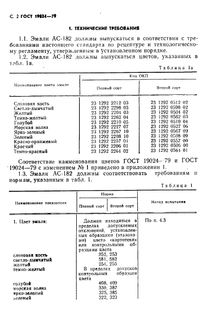 ГОСТ 19024-79 Эмали АС-182. Технические условия (фото 3 из 14)