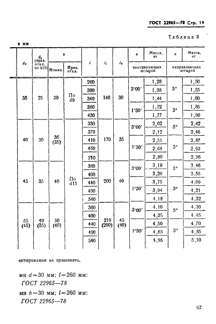ГОСТ 22965-78 Штыри для литейных опок. Конструкция и размеры (фото 11 из 19)