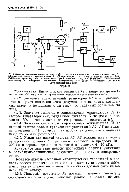ГОСТ 19438.19-78 Лампы электронные маломощные. Методы измерения виброшумов и микрофонного эффекта (фото 9 из 17)