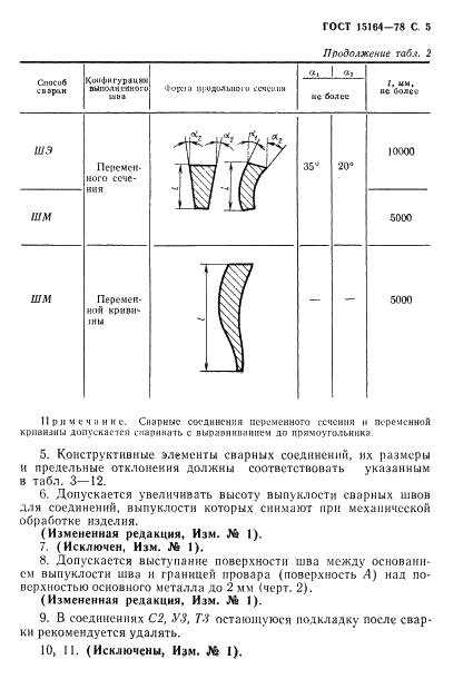 ГОСТ 15164-78 Электрошлаковая сварка. Соединения сварные. Основные типы, конструктивные элементы и размеры (фото 6 из 19)