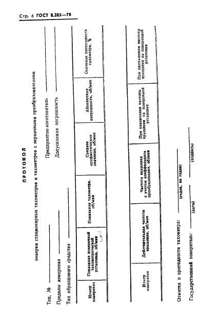 ГОСТ 8.285-78 Государственная система обеспечения единства измерений. Тахометры. Методы и средства поверки (фото 8 из 10)