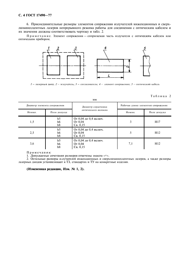 ГОСТ 17490-77 Лазеры и излучатели инжекционные, диоды лазерные. Основные параметры (фото 5 из 7)