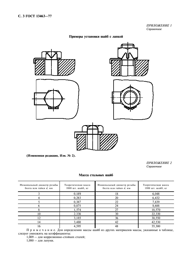 ГОСТ 13463-77 Шайбы стопорные с лапкой. Конструкция и размеры (фото 4 из 4)
