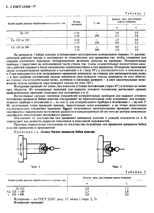 ГОСТ 13150-77 Станки зубошлифовальные горизонтальные для цилиндрических колес. Нормы точности (фото 3 из 15)