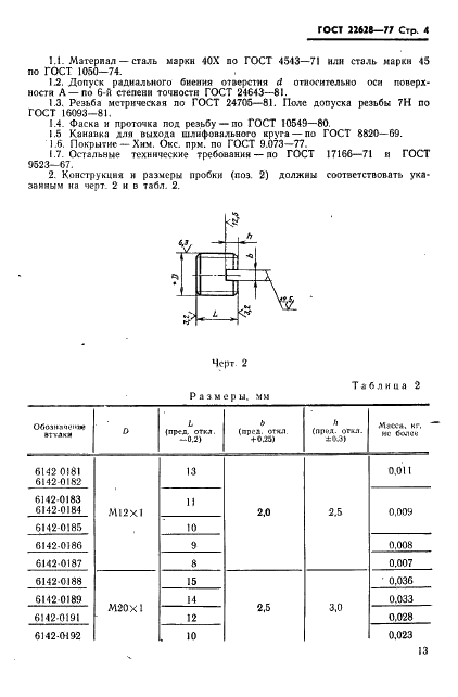 ГОСТ 22628-77 Втулки к патронам для метчиков к токарно-револьверным станкам. Конструкция и размеры (фото 4 из 5)
