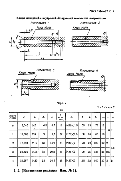 ГОСТ 2324-77 Концы шлифовальных шпинделей с внутренними базирующими поверхностями. Присоединительные размеры (фото 4 из 6)