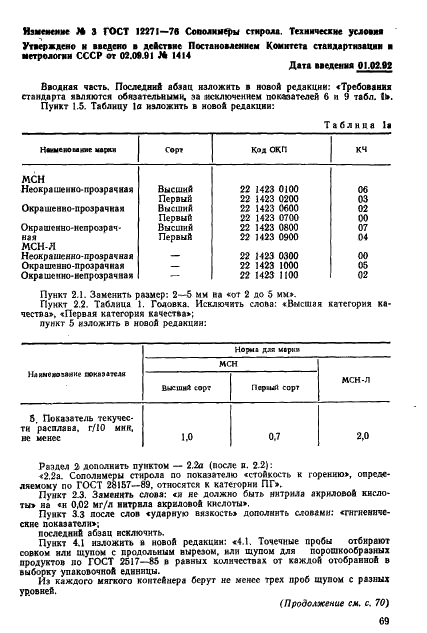 ГОСТ 12271-76 Сополимеры стирола. Технические условия (фото 16 из 19)