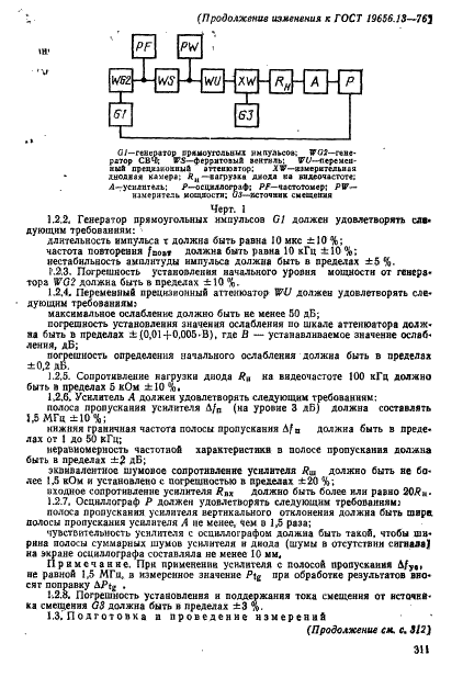 ГОСТ 19656.13-76 Диоды полупроводниковые СВЧ детекторные. Методы измерения тангенциальной чувствительности (фото 11 из 16)