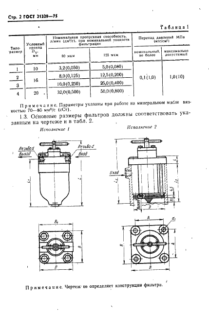 ГОСТ 21329-75 Фильтры щелевые на давление до 6,3 МПа (приблизительно 63 кгс/см кв.). Технические условия (фото 3 из 13)