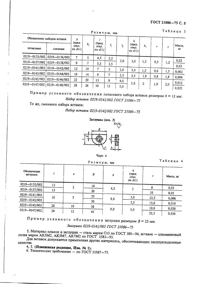 ГОСТ 21086-75 Календари почасовые и сменные наборные для металлических литейных моделей. Конструкция и размеры (фото 6 из 7)