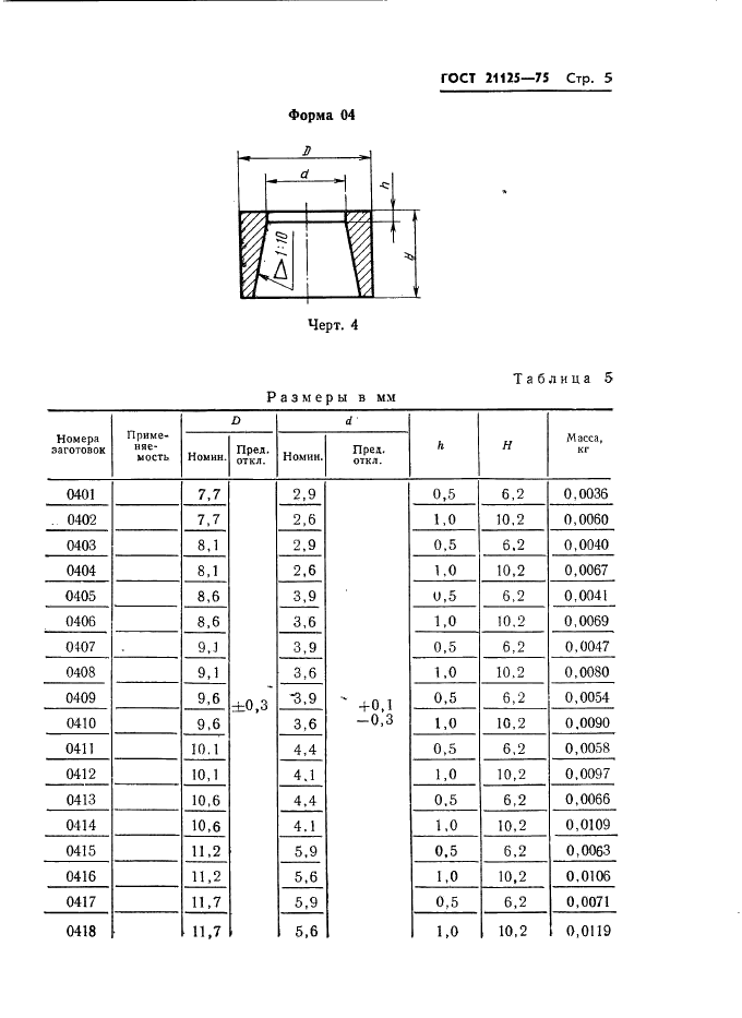 ГОСТ 21125-75 Заготовки из металлокерамических твердых сплавов для гладких калибров. Формы и размеры (фото 7 из 12)