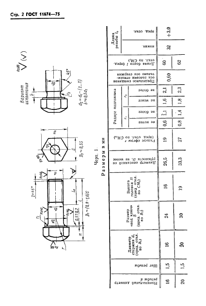 ГОСТ 11674-75 Тракторы гусеничные. Болты башмака гусеницы. Технические условия (фото 3 из 12)