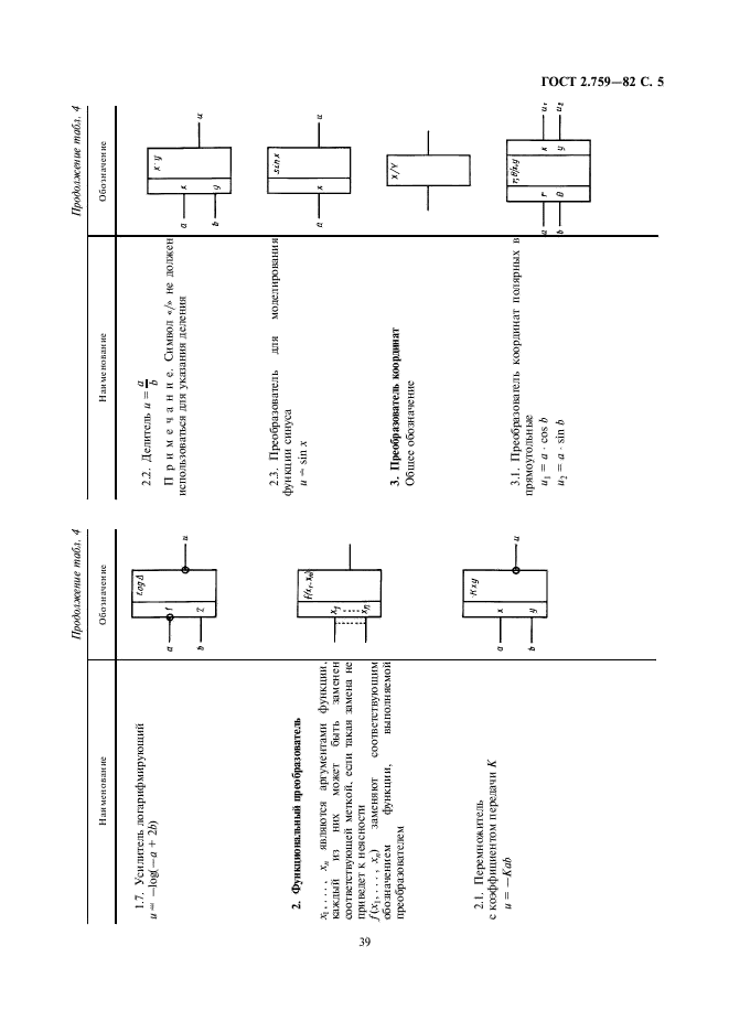 ГОСТ 2.759-82 Единая система конструкторской документации. Обозначения условные графические в схемах. Элементы аналоговой техники (фото 5 из 7)