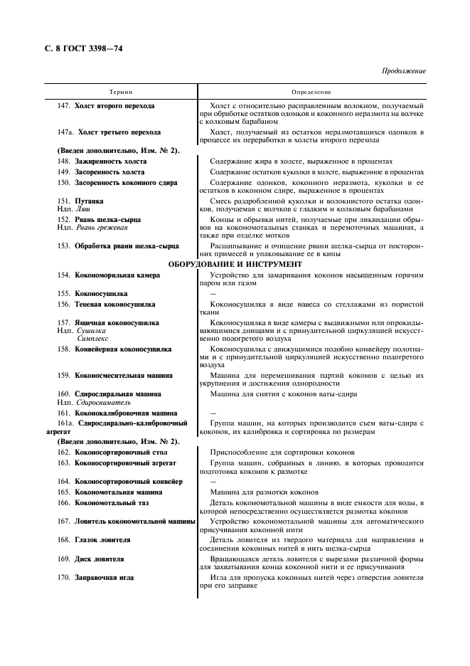 ГОСТ 3398-74 Производство шелка - сырца. Термины и определения (фото 9 из 19)