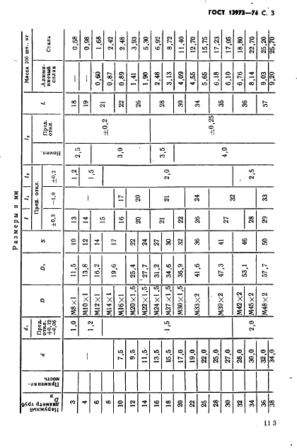 ГОСТ 13973-74 Пробки для соединений трубопроводов по наружному конусу. Конструкция и размеры (фото 3 из 4)