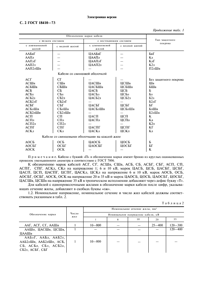ГОСТ 18410-73 Кабели силовые с пропитанной бумажной изоляцией. Технические условия (фото 4 из 25)