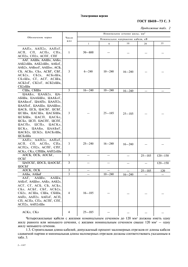 ГОСТ 18410-73 Кабели силовые с пропитанной бумажной изоляцией. Технические условия (фото 5 из 25)