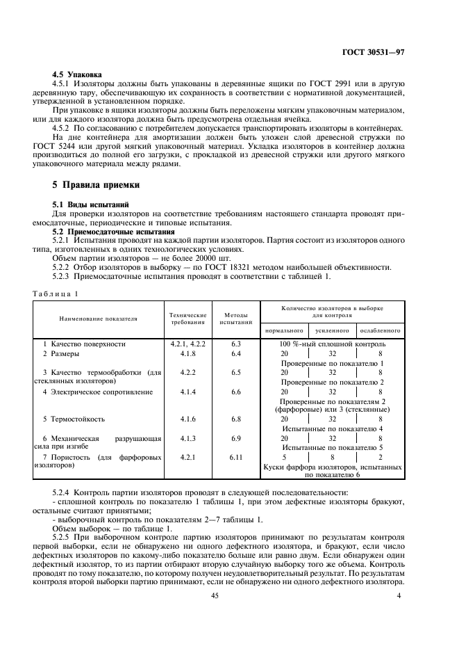 ГОСТ 30531-97 Изоляторы линейные штыревые фарфоровые и стеклянные на напряжение до 1000 В. Общие технические условия (фото 6 из 11)