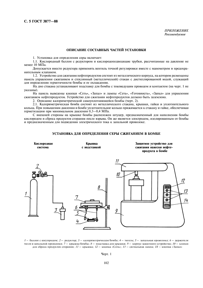 ГОСТ 3877-88 Нефтепродукты. Метод определения серы сжиганием в калориметрической бомбе (фото 5 из 7)
