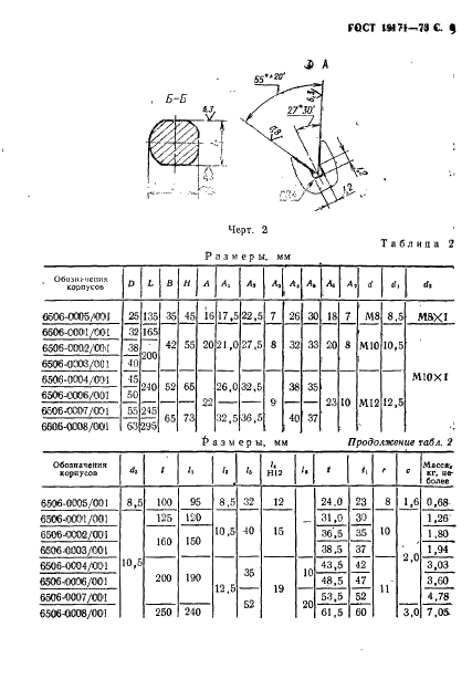 ГОСТ 19171-73 Державки для косого крепления резца регулируемые к токарно-револьверным станкам. Конструкция и размеры (фото 7 из 12)