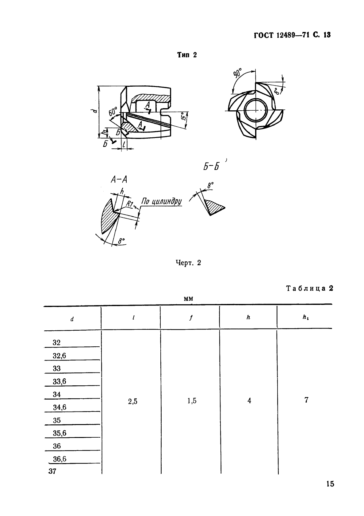 ГОСТ 12489-71 Зенкеры цельные. Конструкция и размеры (фото 15 из 25)
