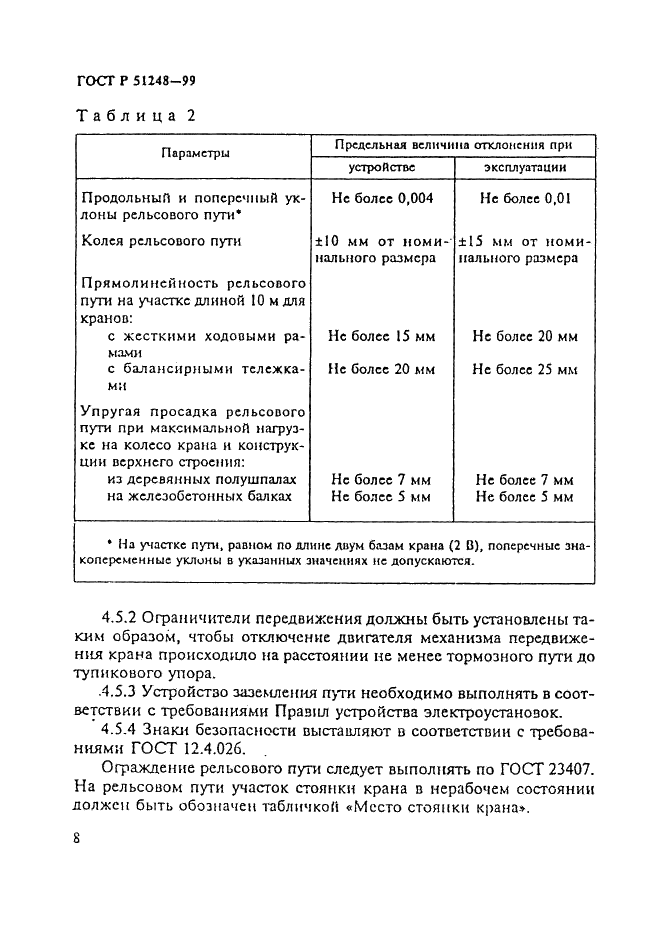 ГОСТ Р 51248-99 Наземные рельсовые крановые пути. Общие технические требования (фото 12 из 19)