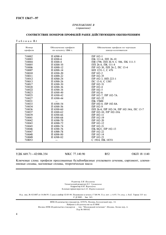 ГОСТ 13617-97 Профили прессованные бульбообразные уголкового сечения из алюминия, алюминиевых и магниевых сплавов. Сортамент (фото 7 из 7)
