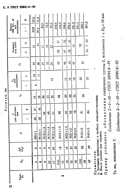 ГОСТ 28941.4-91 Соединения трубопроводов с развальцовкой трубы ввертные проходные. Конструкция (фото 3 из 4)