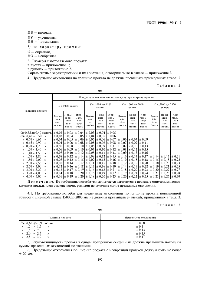 ГОСТ 19904-90 Прокат листовой холоднокатаный. Сортамент (фото 2 из 6)