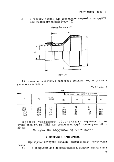 ГОСТ 22689.2-89 Трубы полиэтиленовые канализационные и фасонные части к ним. Конструкция (фото 11 из 53)