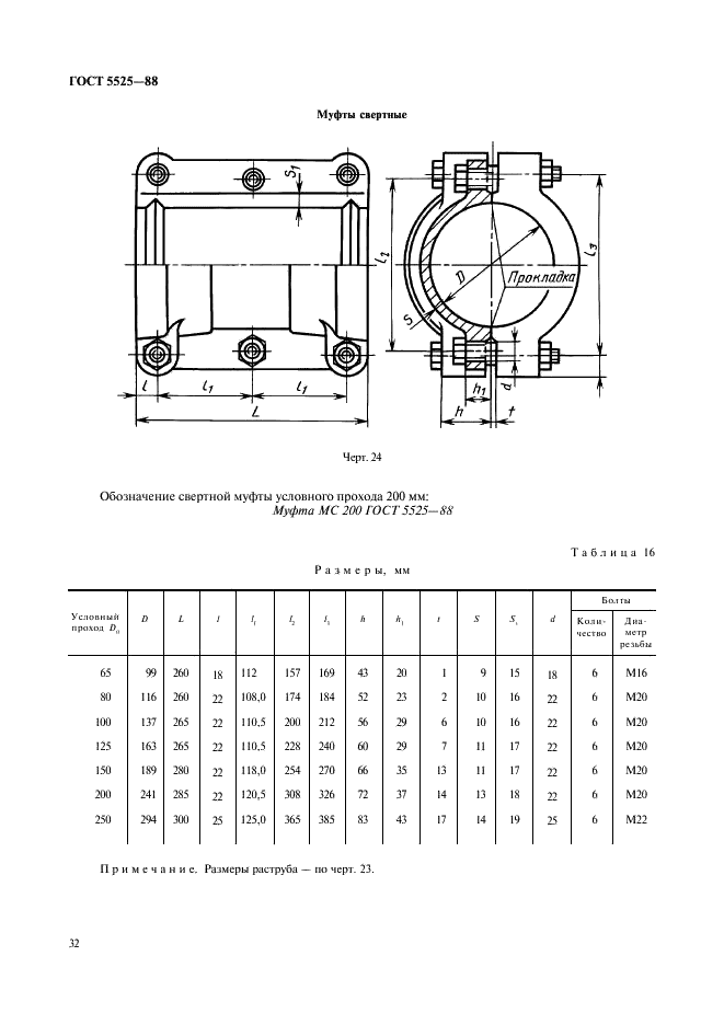 ГОСТ 5525-88 Части соединительные чугунные, изготовленные литьем в песчаные формы для трубопроводов. Технические условия (фото 32 из 44)