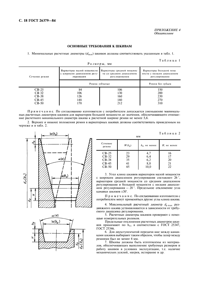 ГОСТ 26379-84 Ремни клиновые широкие для вариаторов сельскохозяйственных машин. Технические условия (фото 19 из 27)