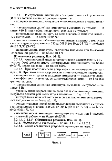 ГОСТ 18229-81 Предусилители спектрометрические зарядочувствительные для полупроводниковых детекторов ионизирующих излучений. Типы, основные параметры и методы измерений (фото 7 из 19)