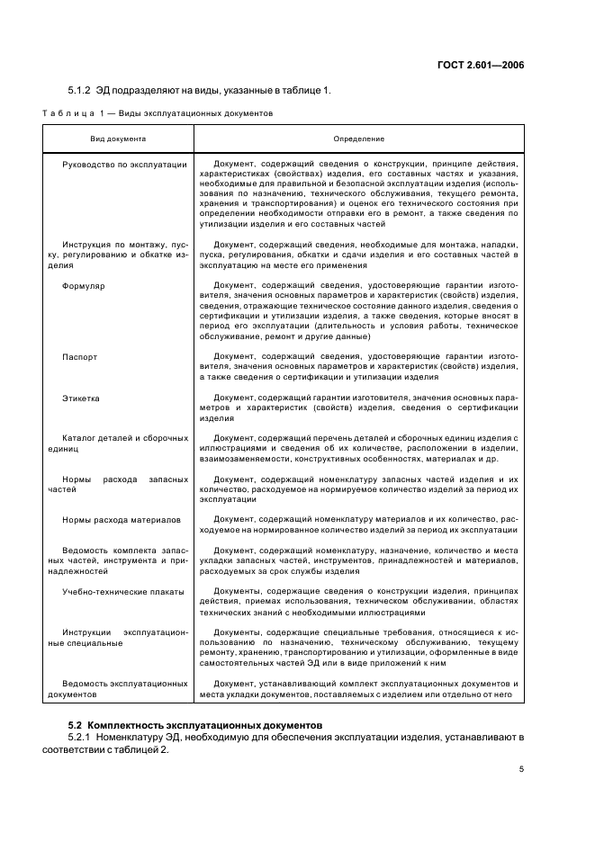 ГОСТ 2.601-2006 Единая система конструкторской документации. Эксплуатационные документы (фото 8 из 35)