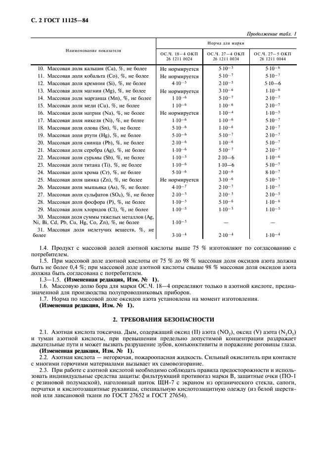 ГОСТ 11125-84 Кислота азотная особой чистоты. Технические условия (фото 3 из 27)