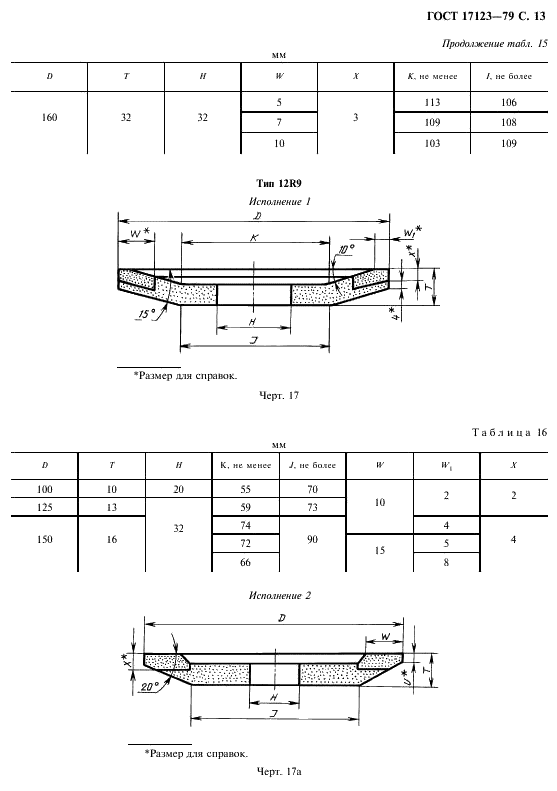 ГОСТ 17123-79 Круги эльборовые шлифовальные. Типы и основные размеры (фото 14 из 29)