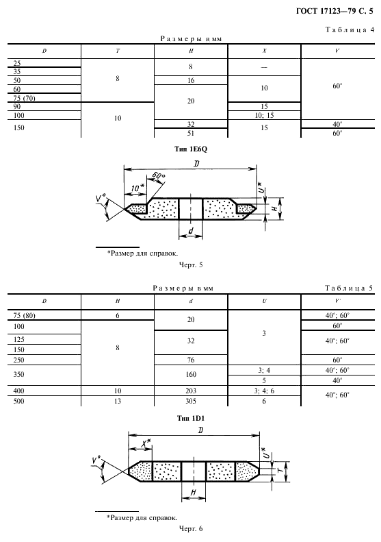 ГОСТ 17123-79 Круги эльборовые шлифовальные. Типы и основные размеры (фото 6 из 29)
