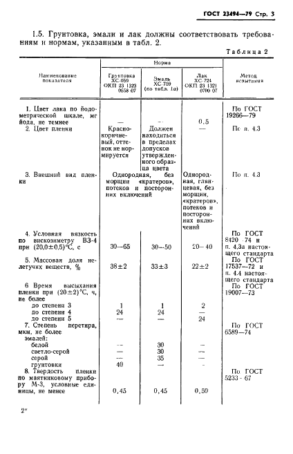 ГОСТ 23494-79 Грунтовка ХС-059, эмали ХС-759, лак ХС-724. Технические условия (фото 4 из 14)